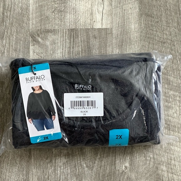 Ladies Buffalo 2X Crewneck Pullover Shirt Top Jersey Terry Cloth Long Sleeve NWT - Picture 8 of 8